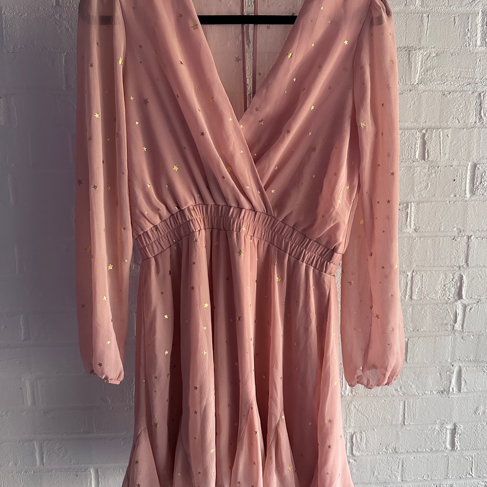 Size Small Blush Dresd with Gold Stars